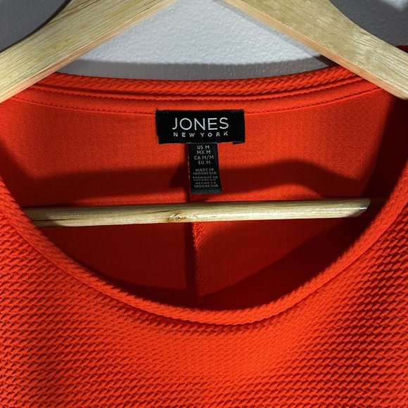 Jones New York Red/Orange Boho Blouse with Raglan Bell Sleeves Size M - Picture 4 of 4